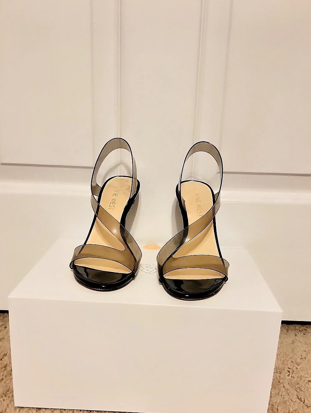 Nine West Sparkel Pointed-Toe Stiletto Pump Black & Tan Heels